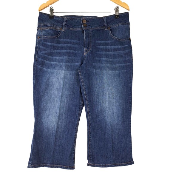 1822 Denim Denim - 1822 Denim Capri Jeans Womens Size 16 High Rise Cropped Blue Stretch Medium Wash